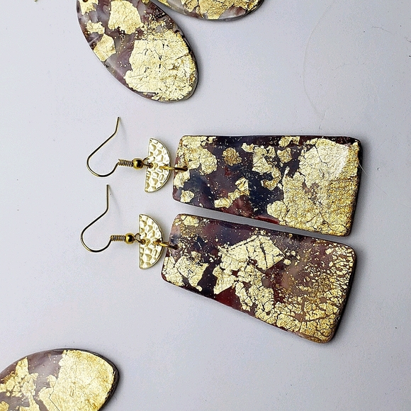 Resin dipped earrings - Picture 1 of 5